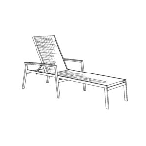 Travira Sling Chaise Lounge -Titanium Seat